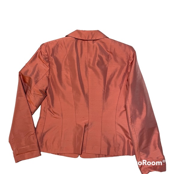 Talbots Women’s Long Sleeve Silk Jacket One Button Front Melon Color 6 Lovely - Picture 2 of 7